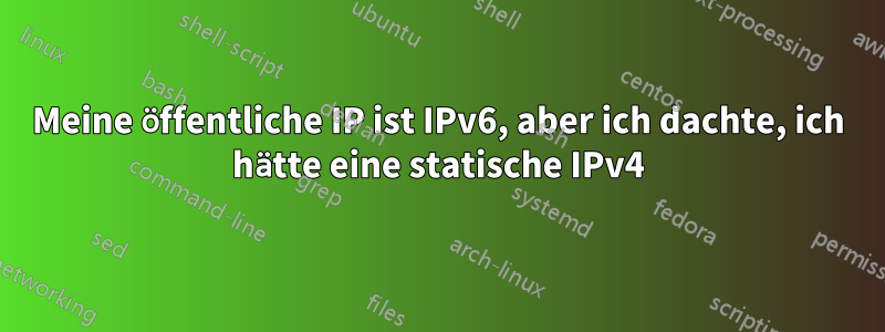 Meine öffentliche IP ist IPv6, aber ich dachte, ich hätte eine statische IPv4