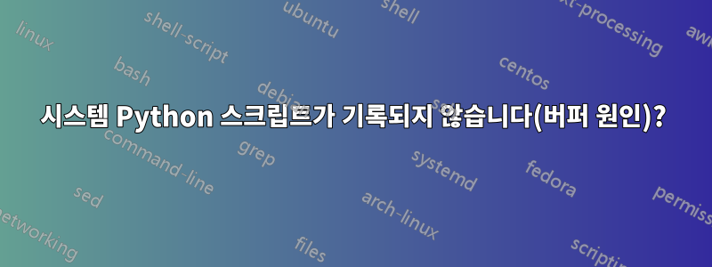 시스템 Python 스크립트가 기록되지 않습니다(버퍼 원인)?