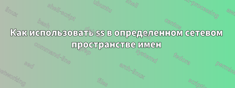 Как использовать ss в определенном сетевом пространстве имен