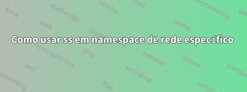 Como usar ss em namespace de rede específico