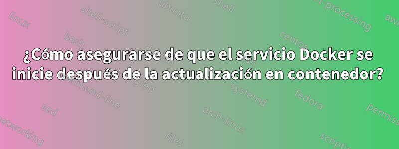 ¿Cómo asegurarse de que el servicio Docker se inicie después de la actualización en contenedor?