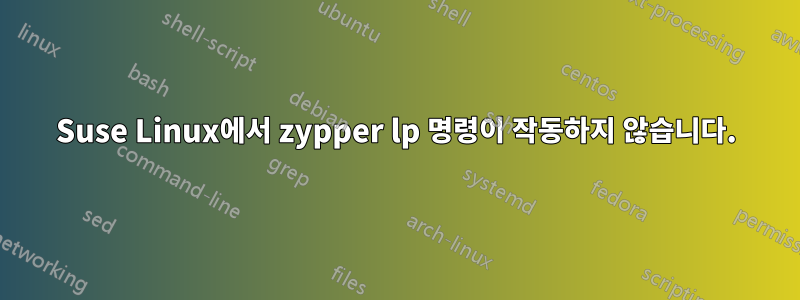 Suse Linux에서 zypper lp 명령이 작동하지 않습니다.