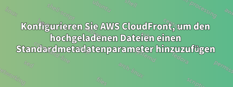 Konfigurieren Sie AWS CloudFront, um den hochgeladenen Dateien einen Standardmetadatenparameter hinzuzufügen