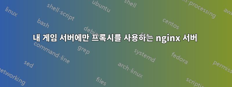 내 게임 서버에만 프록시를 사용하는 nginx 서버