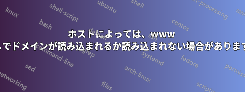 ホストによっては、www なしでドメインが読み込まれるか読み込まれない場合があります。