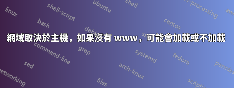 網域取決於主機，如果沒有 www，可能會加載或不加載