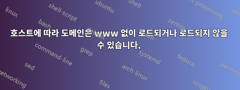 호스트에 따라 도메인은 www 없이 로드되거나 로드되지 않을 수 있습니다.