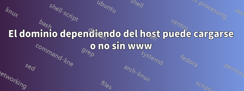 El dominio dependiendo del host puede cargarse o no sin www