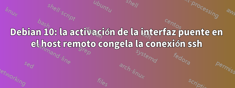 Debian 10: la activación de la interfaz puente en el host remoto congela la conexión ssh