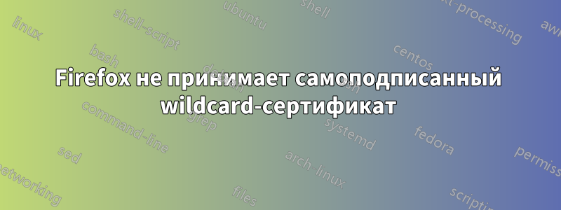 Firefox не принимает самоподписанный wildcard-сертификат