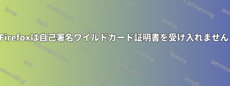 Firefoxは自己署名ワイルドカード証明書を受け入れません