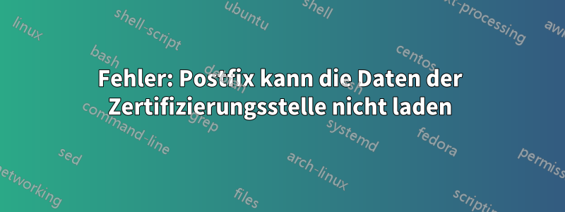 Fehler: Postfix kann die Daten der Zertifizierungsstelle nicht laden