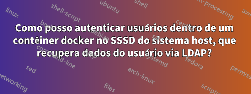 Como posso autenticar usuários dentro de um contêiner docker no SSSD do sistema host, que recupera dados do usuário via LDAP?