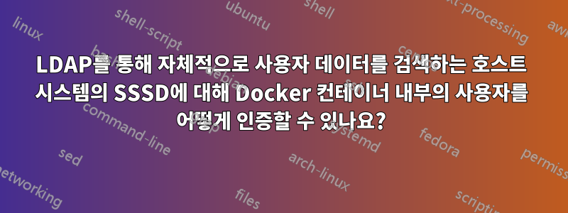 LDAP를 통해 자체적으로 사용자 데이터를 검색하는 호스트 시스템의 SSSD에 대해 Docker 컨테이너 내부의 사용자를 어떻게 인증할 수 있나요?