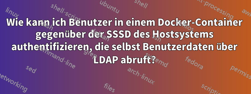 Wie kann ich Benutzer in einem Docker-Container gegenüber der SSSD des Hostsystems authentifizieren, die selbst Benutzerdaten über LDAP abruft?