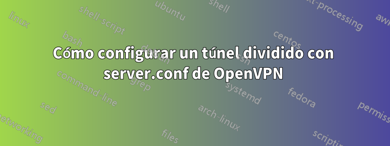 Cómo configurar un túnel dividido con server.conf de OpenVPN