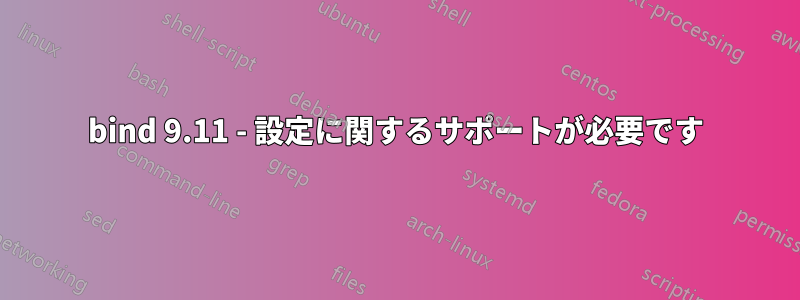 bind 9.11 - 設定に関するサポートが必要です