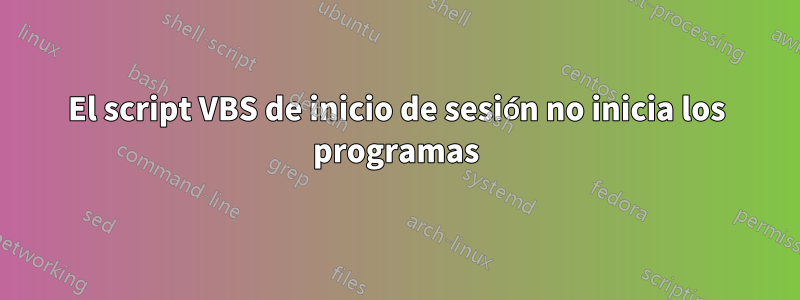 El script VBS de inicio de sesión no inicia los programas