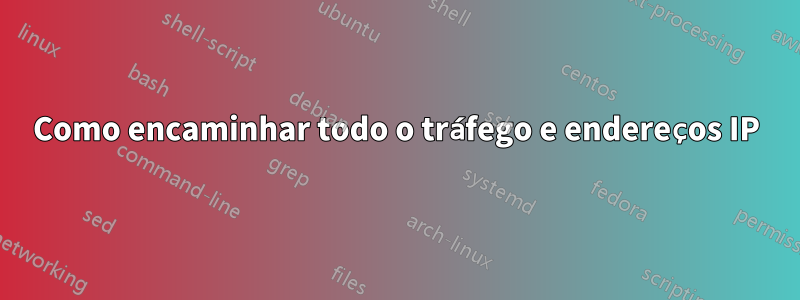 Como encaminhar todo o tráfego e endereços IP