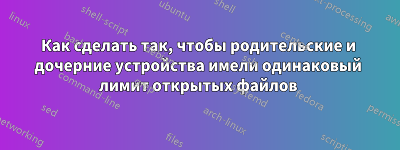 Как сделать так, чтобы родительские и дочерние устройства имели одинаковый лимит открытых файлов