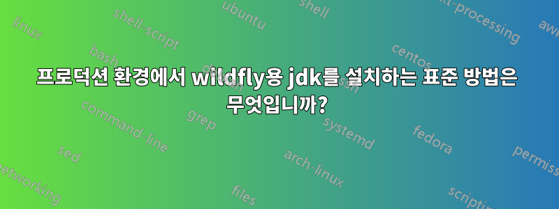 프로덕션 환경에서 wildfly용 jdk를 설치하는 표준 방법은 무엇입니까?