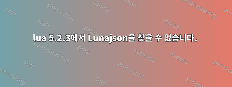 lua 5.2.3에서 Lunajson을 찾을 수 없습니다.