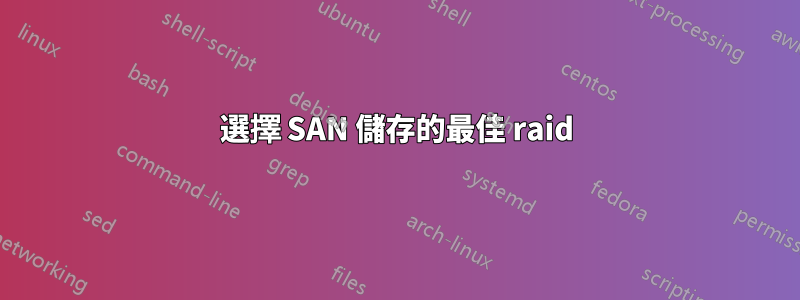 選擇 SAN 儲存的最佳 raid