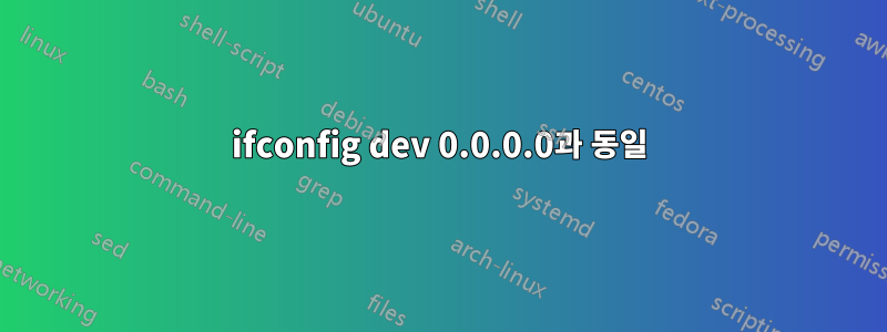 ifconfig dev 0.0.0.0과 동일