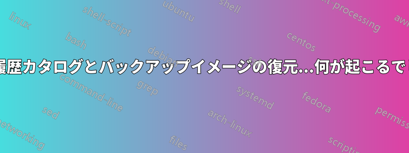 ファイル履歴カタログとバックアップイメージの復元...何が起こるでしょうか?