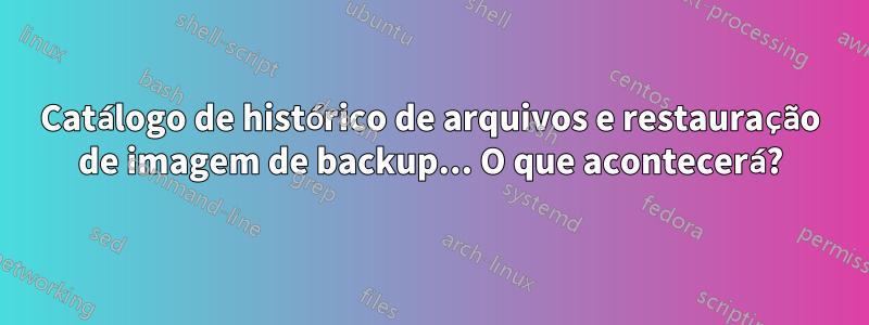 Catálogo de histórico de arquivos e restauração de imagem de backup... O que acontecerá?