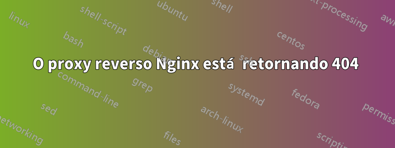 O proxy reverso Nginx está retornando 404