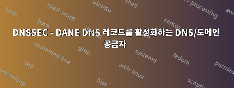 DNSSEC - DANE DNS 레코드를 활성화하는 DNS/도메인 공급자 