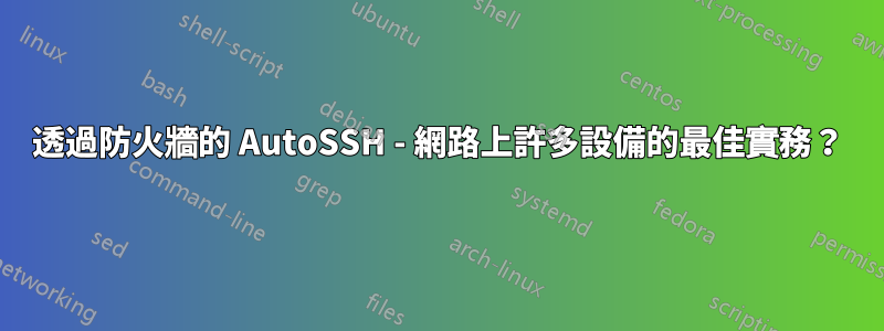 透過防火牆的 AutoSSH - 網路上許多設備的最佳實務？