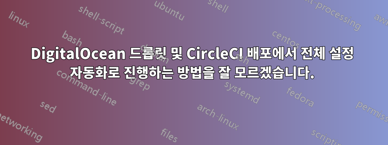 DigitalOcean 드롭릿 및 CircleCI 배포에서 전체 설정 자동화로 진행하는 방법을 잘 모르겠습니다.