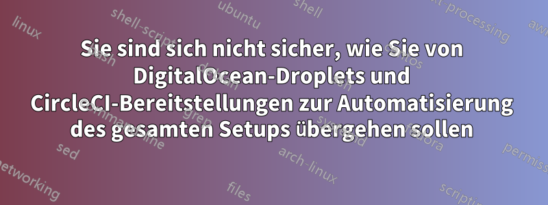 Sie sind sich nicht sicher, wie Sie von DigitalOcean-Droplets und CircleCI-Bereitstellungen zur Automatisierung des gesamten Setups übergehen sollen