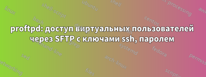 proftpd: доступ виртуальных пользователей через SFTP с ключами ssh, паролем