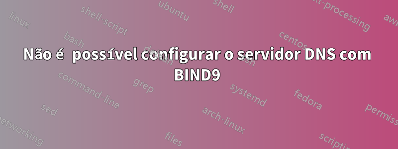 Não é possível configurar o servidor DNS com BIND9