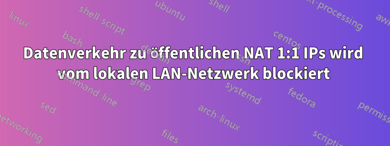 Datenverkehr zu öffentlichen NAT 1:1 IPs wird vom lokalen LAN-Netzwerk blockiert