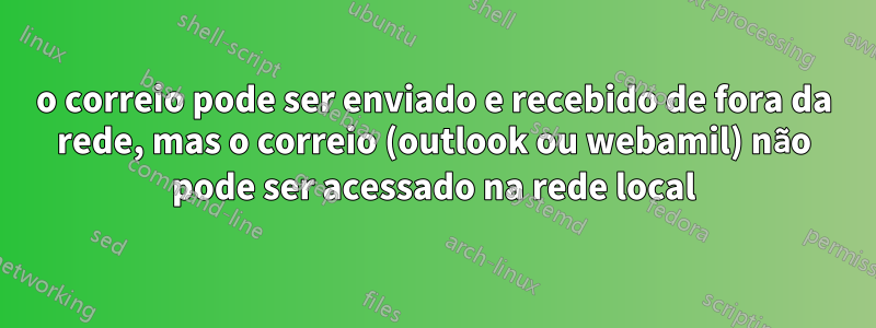 o correio pode ser enviado e recebido de fora da rede, mas o correio (outlook ou webamil) não pode ser acessado na rede local