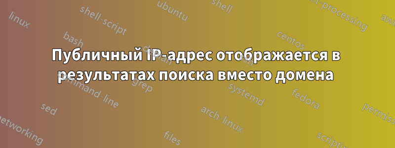 Публичный IP-адрес отображается в результатах поиска вместо домена