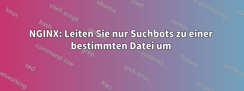 NGINX: Leiten Sie nur Suchbots zu einer bestimmten Datei um