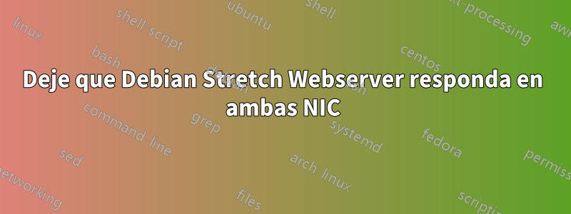 Deje que Debian Stretch Webserver responda en ambas NIC