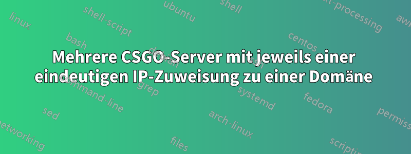 Mehrere CSGO-Server mit jeweils einer eindeutigen IP-Zuweisung zu einer Domäne