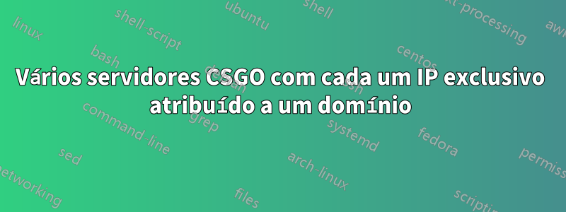 Vários servidores CSGO com cada um IP exclusivo atribuído a um domínio