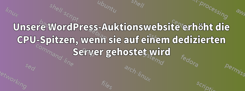 Unsere WordPress-Auktionswebsite erhöht die CPU-Spitzen, wenn sie auf einem dedizierten Server gehostet wird