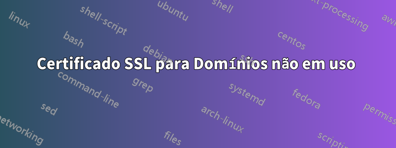 Certificado SSL para Domínios não em uso