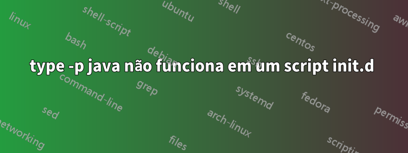 type -p java não funciona em um script init.d