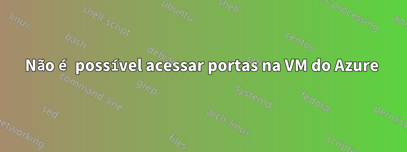 Não é possível acessar portas na VM do Azure