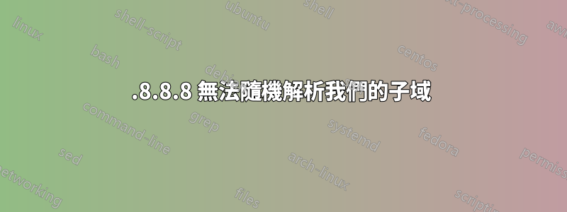 8.8.8.8 無法隨機解析我們的子域