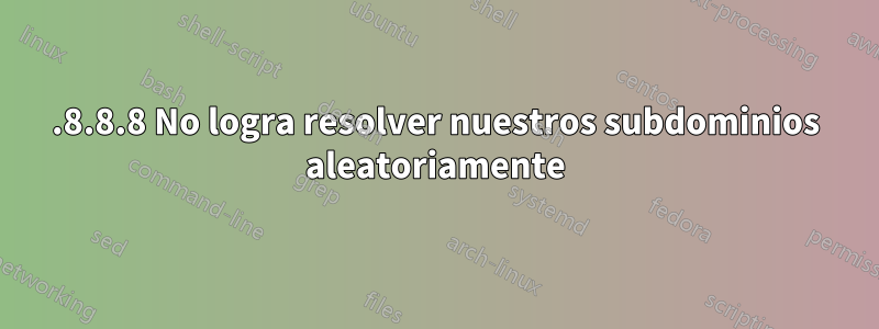 8.8.8.8 No logra resolver nuestros subdominios aleatoriamente